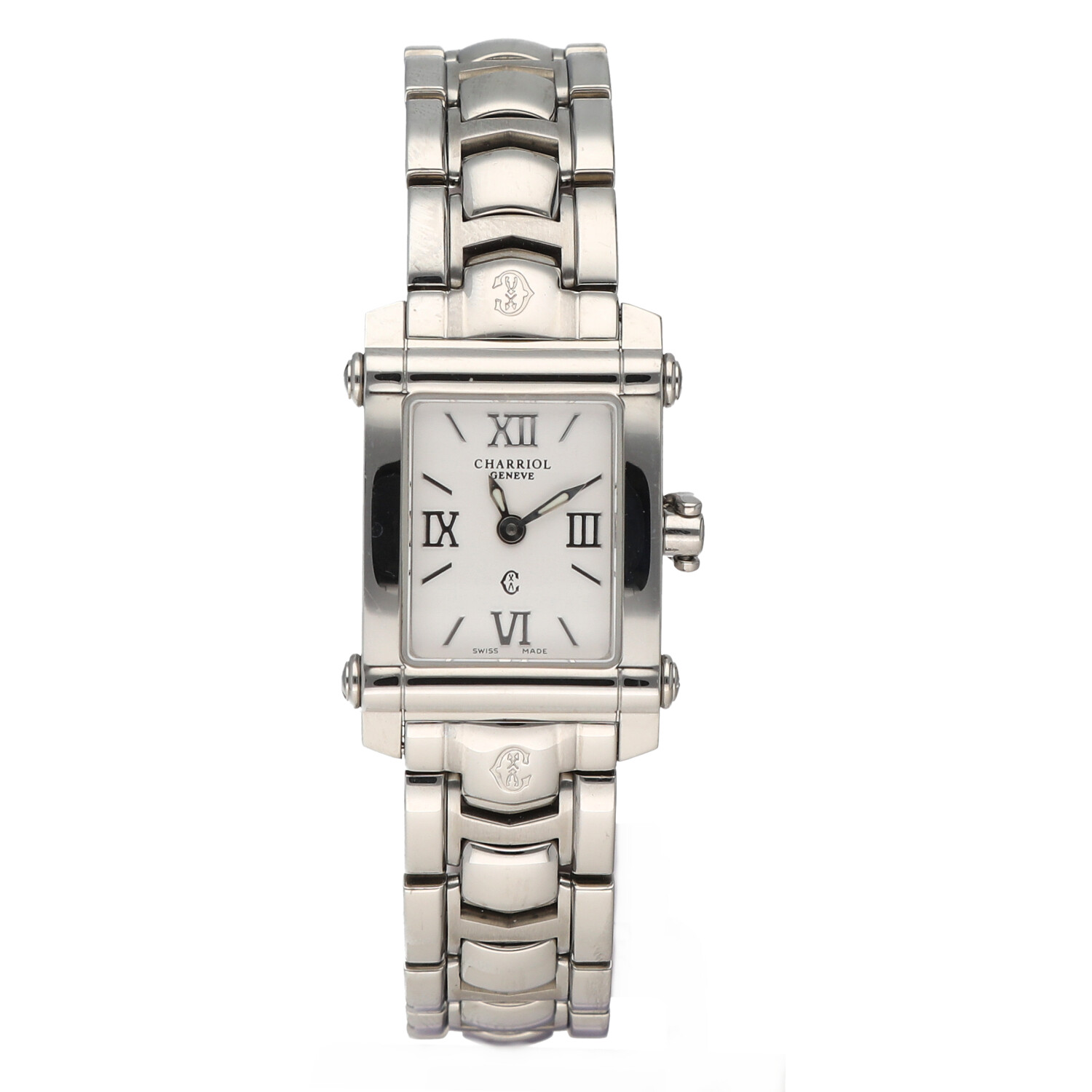 Charriol Columbus 910820 White Roman Steel 18mm Rectangle  display picture 1