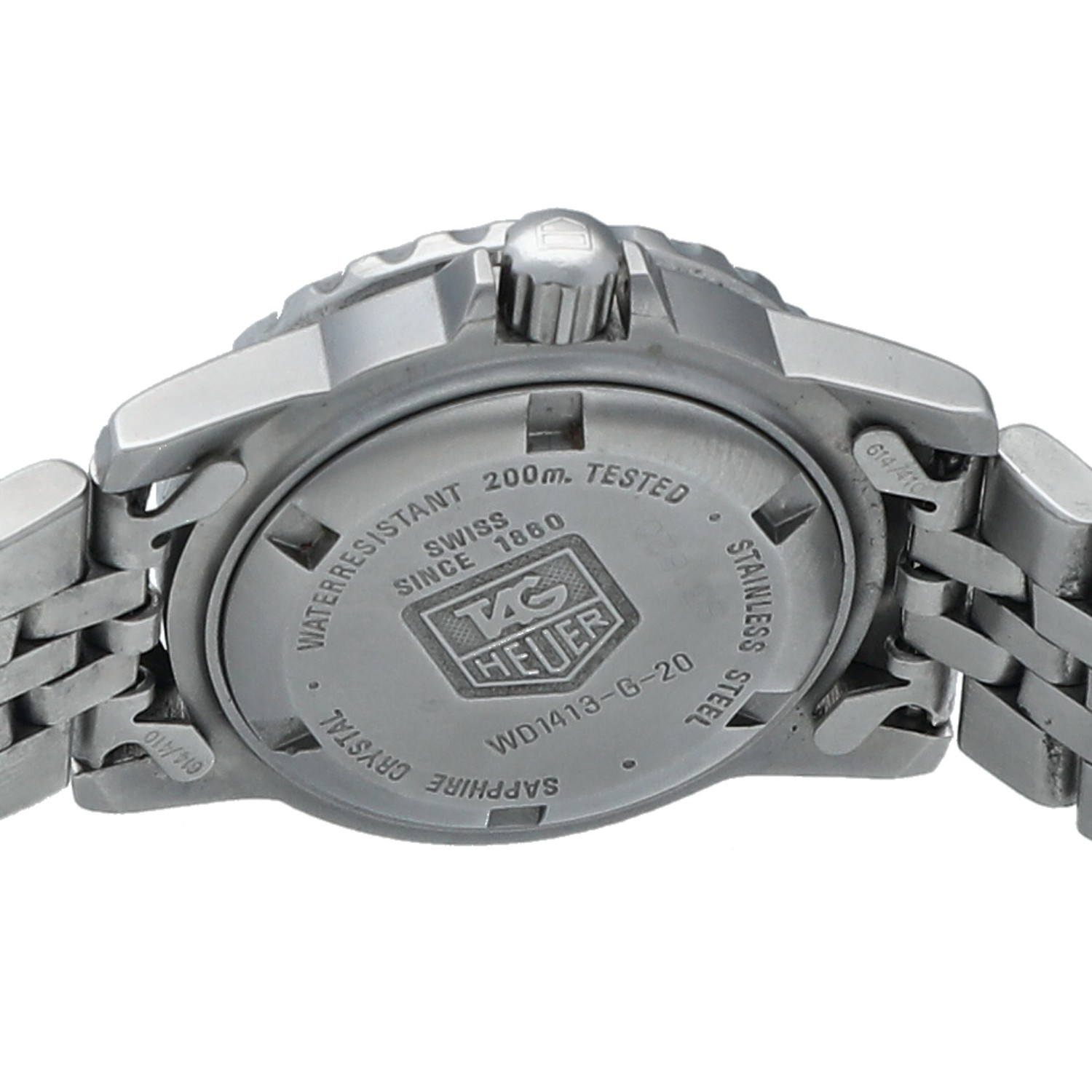 Vintage Tag Heuer WD1413 Proffessional 28mm Steel White Dial  display picture 1