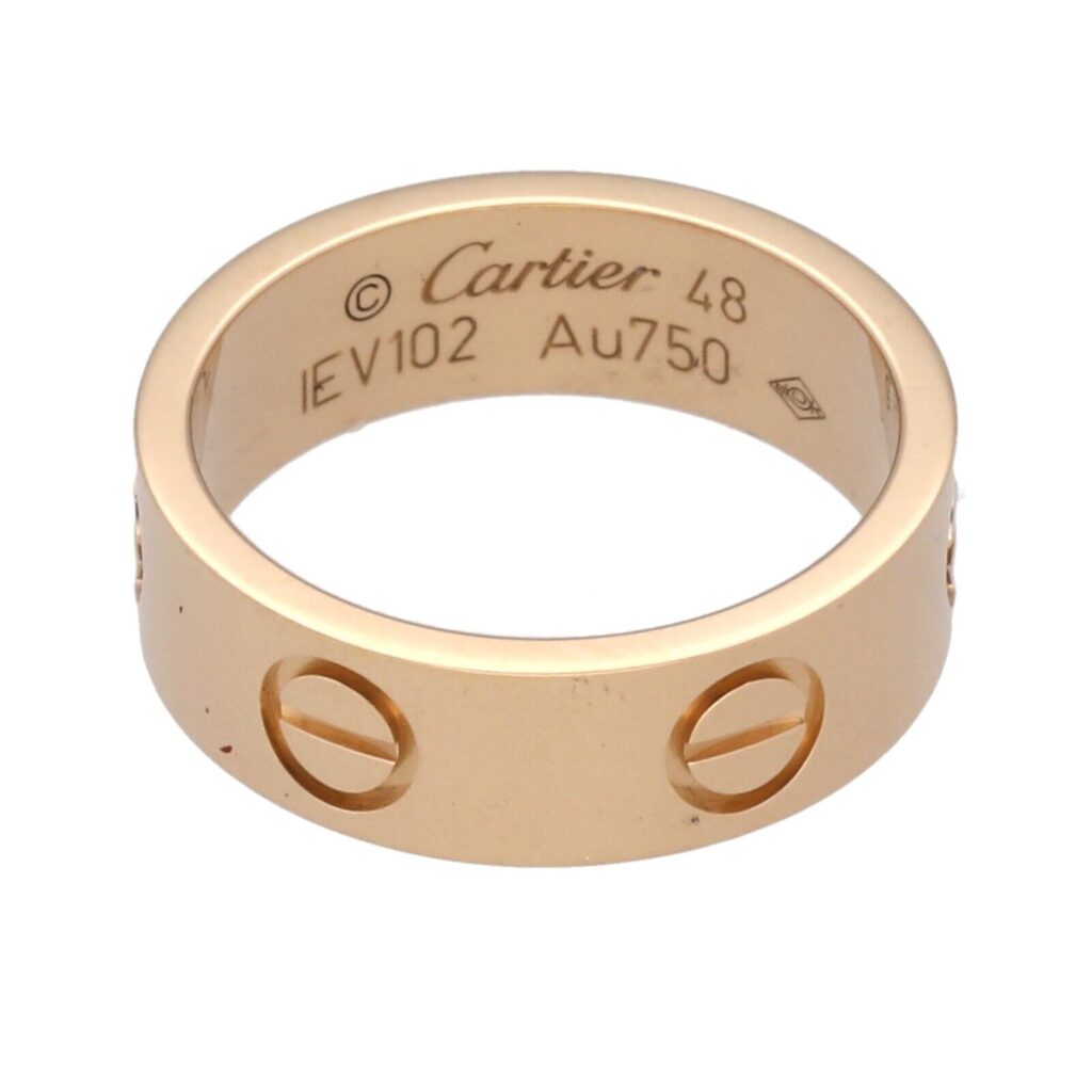 Cartier Love Band 18k Yellow Gold 750 Wedding Band Ring 4.5 48 Size