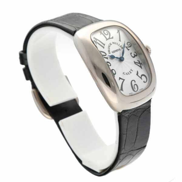 Franck Muller Gallet 3002 L QZ V 18k White Gold Leather Quartz Ladies Watch 125005078440 3