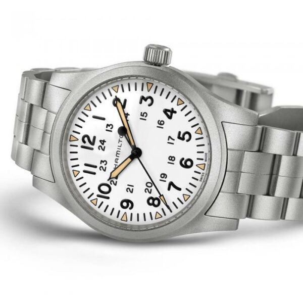 Hamilton H69529113 Khaki Field 42mm Steel White Dial Mechanical Mens Watch 133913240350 2