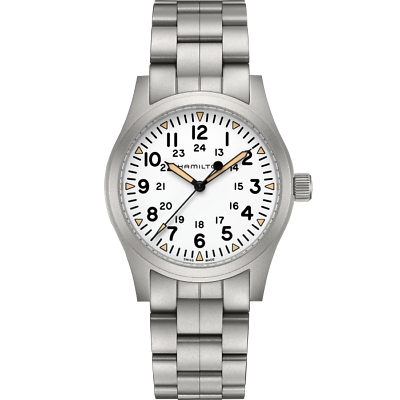 Hamilton H69529113 Khaki Field 42mm Steel White Dial Mechanical Mens Watch 133913240350