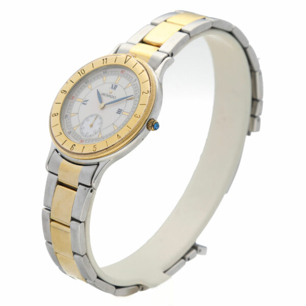 Movado 8109861 Two Tone Steel 35mm White Porcelain Dial Quartz Wrist Watch 114997073130 2