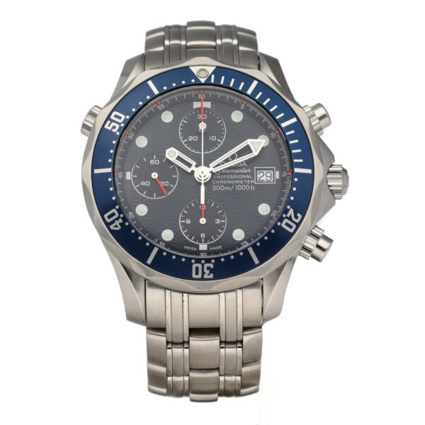 Omega Seamaster Chronograph 42mm Blue Dial Stainless Steel Automatic Wrist Watch 133938623220