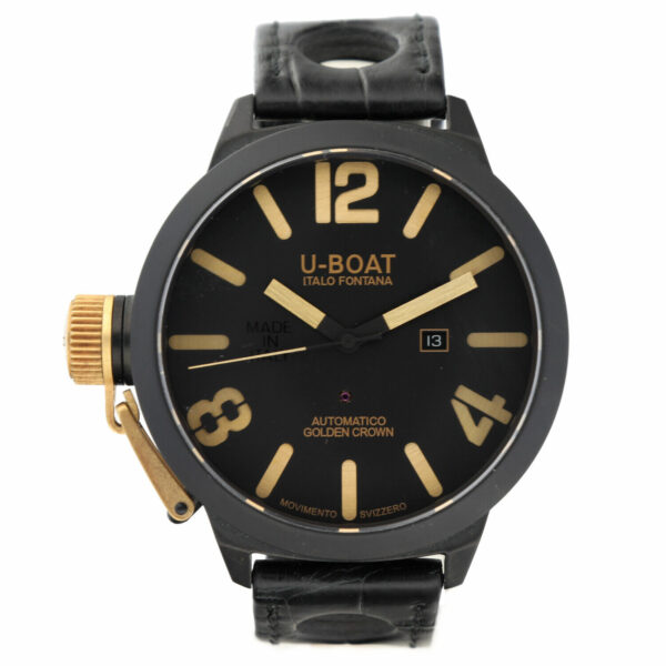U BOAT Classico 1351215 Black PVD 53mm Golden Crown Automatic Mens Watch 133873094400