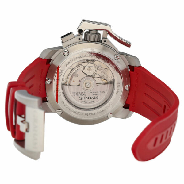 Graham Grah101946 Chronofighter 47mm Steel Red Rubber Automatic Mens Watch 115107213251 5