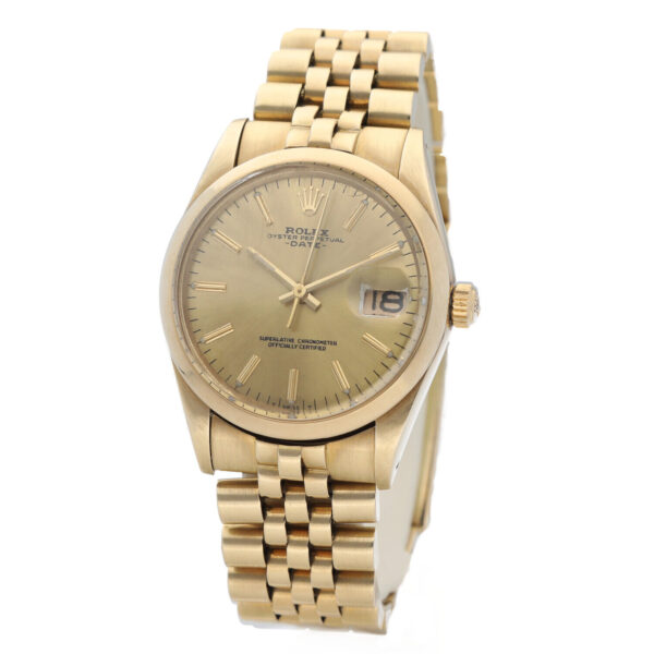 Rolex Date 15007 Chevy 14k Yellow Gold 34mm Champagne Dial Automatic Watch 114968122321 2