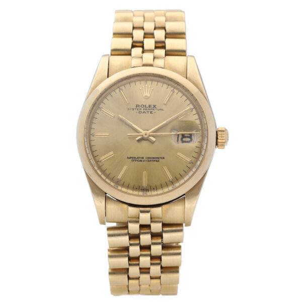 Rolex Date 15007 Chevy 14k Yellow Gold 34mm Champagne Dial Automatic Watch 114968122321
