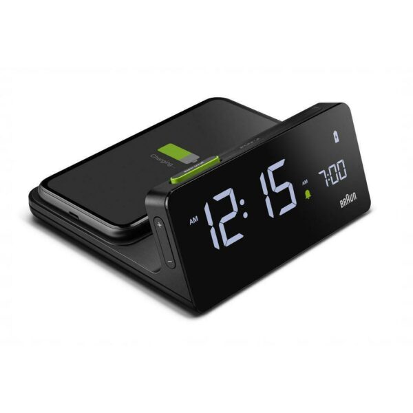 Braun BN BC021B Black Digital Wireless Charging Dock LCD Alarm Clock 125055693262