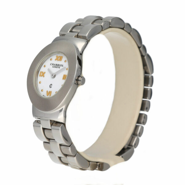 Charriol AZURO 300905 White Dial Oval 24mm Stainless Steel Quartz Womens Watch 115050094252 2