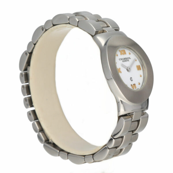 Charriol AZURO 300905 White Dial Oval 24mm Stainless Steel Quartz Womens Watch 115050094252 3