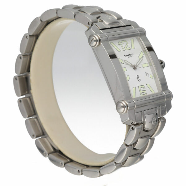 Charriol Columbus 940930 White Dial Steel 30mm Rectangle Quartz Wrist Watch 115031067682 3