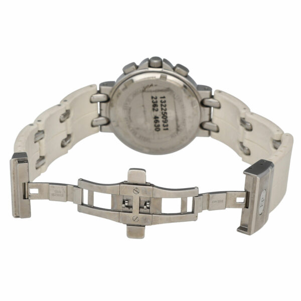 Pequignet 247 Chronograph Diamonds 38mm Rubber Steel MOP Quartz Wristwatch 115220632232 5