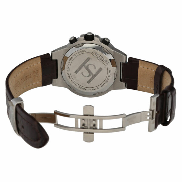 Saint Honore 8904201 D11 Chrono 41mm Steel Brown Leather Quartz Mens Watch 115150692792 5