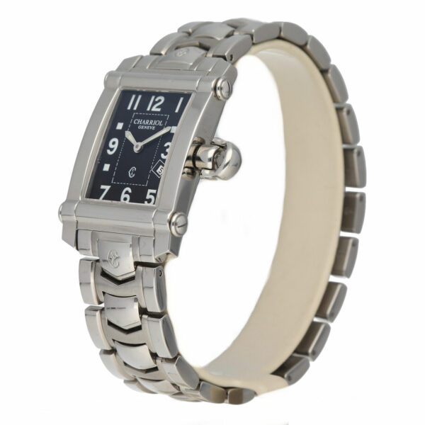 Charriol Colvmbvs CCSTRH Black Dial Rectangle 25mm Steel Quartz Wrist Watch 133906162453 2