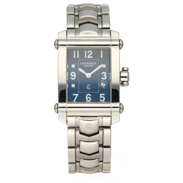 Charriol Colvmbvs CCSTRH Black Dial Rectangle 25mm Steel Quartz Wrist Watch 133906162453