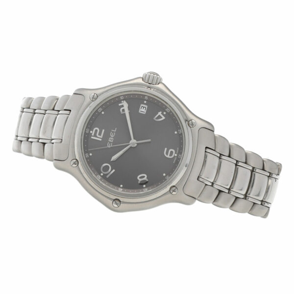 Ebel 1911 9187241 Stainless Steel 38mm Gray Arabic Dial Swiss Quartz Wrist Watch 133846280373 4