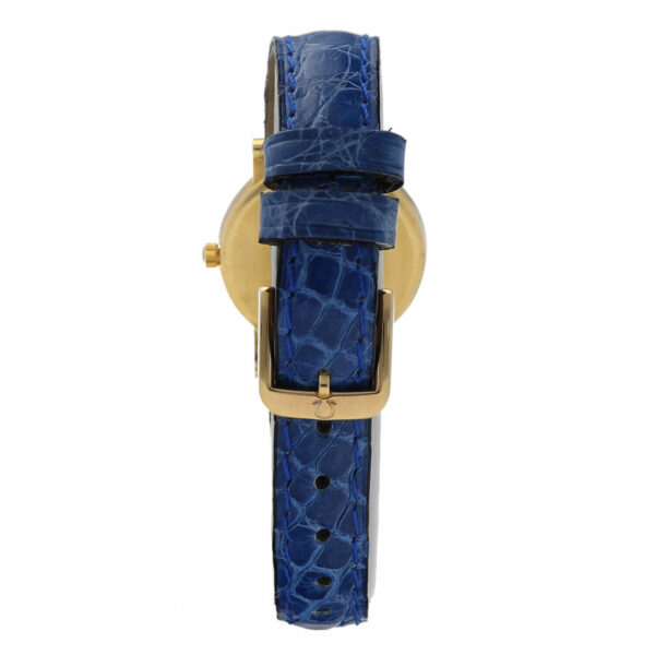 Omega De Ville 18k Yellow Gold Blue Leather 25mm Quartz Petite Ladies Watch 124850195643 5
