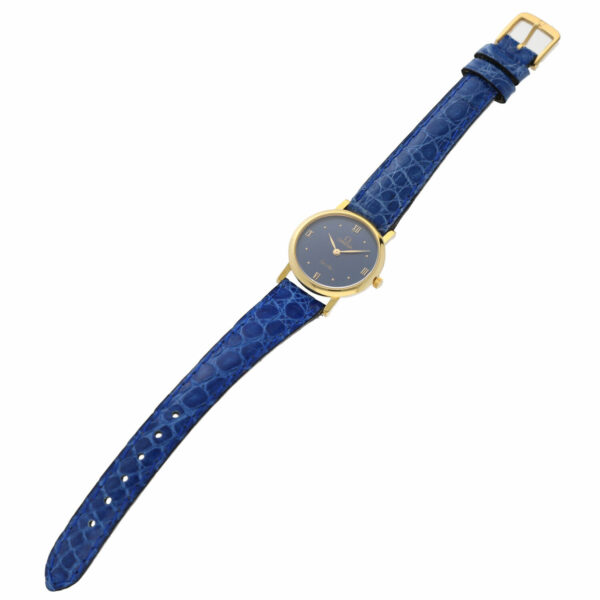 Omega De Ville 18k Yellow Gold Blue Leather 25mm Quartz Petite Ladies Watch 124850195643 6