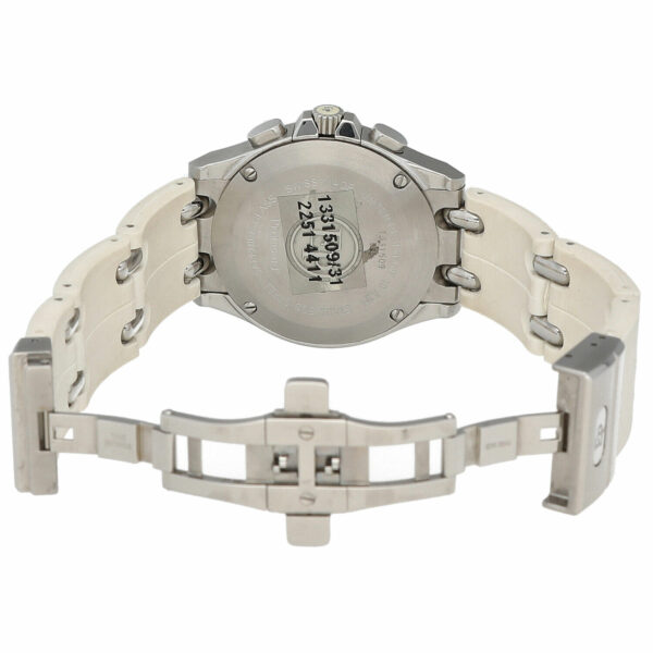 Pequignet 082 Chronograph Diamonds 38mm Rubber Steel MOP Quartz Wristwatch 115221991553 5