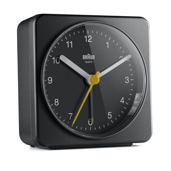 Braun BC03B Large Black Square Quartz Alarm Classic Travel Clock 125055710044 2