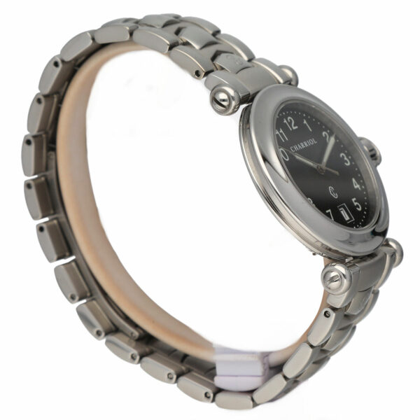 Charriol Colombus 900514 Black Arabic 35mm Steel Round Quartz Wrist Watch 115038910874 3