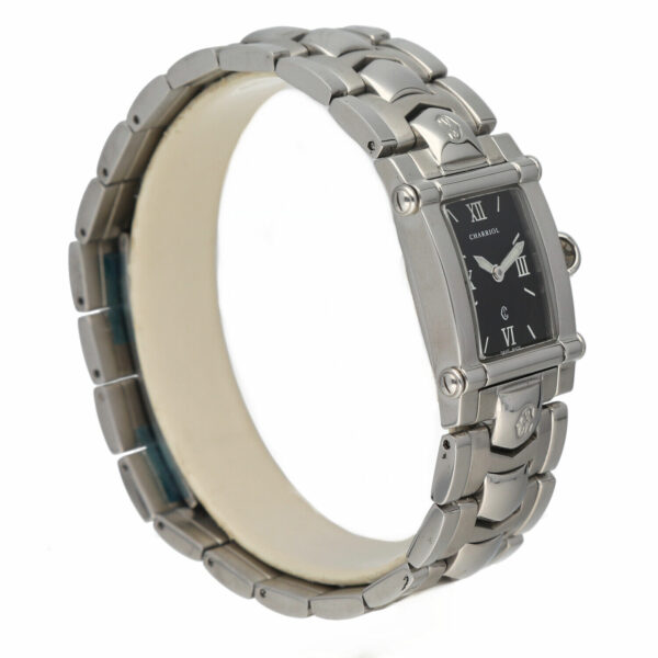Charriol Colvmbvs CCSTRM 5163 Black Dial Rectangle 20mm Steel Quartz Wrist Watch 115050161034 3