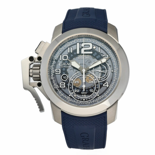 Graham Grah101937 Chronofighter 47mm Steel Blue Rubber Automatic Mens Watch 115107205924