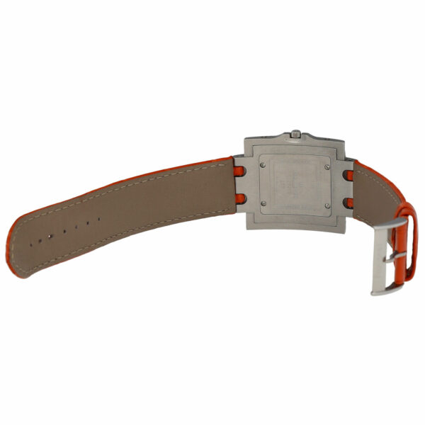Pequignet 277 Rectangle Silver Dial 33mm Orange Leather Swiss Quartz Mens Watch 134012926624 5