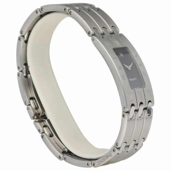 Pequignet 558 Rectangle Stainless Steel 21mm Black Dial Swiss Quartz Wrist Watch 115236397414 3