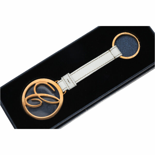 Chopard 95016 0053 Porte Cles Round Logo Rose Gold Charm Keychain White 133909160835 3