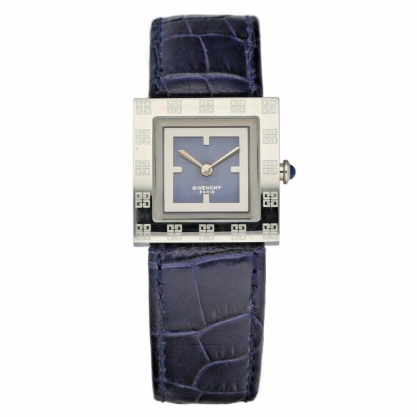 Givenchy 1558962 APSARAS Square 235mm Steel Blue Leather Quartz Womens Watch 115153879455