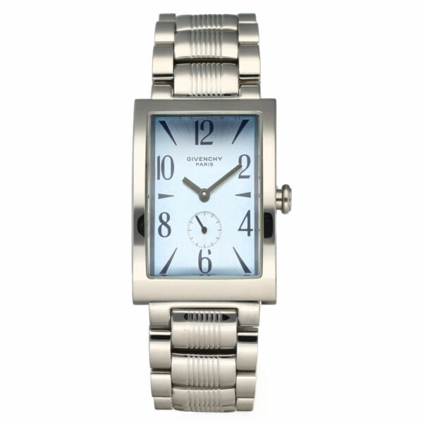 Givenchy Parabolic 92434662 Blue Arabic Dial Steel Rectangle Quartz Wrist Watch 125072872525