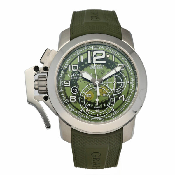 Graham Grah101955 Chronofighter 47mm Steel Green Rubber Automatic Mens Watch 115107221935