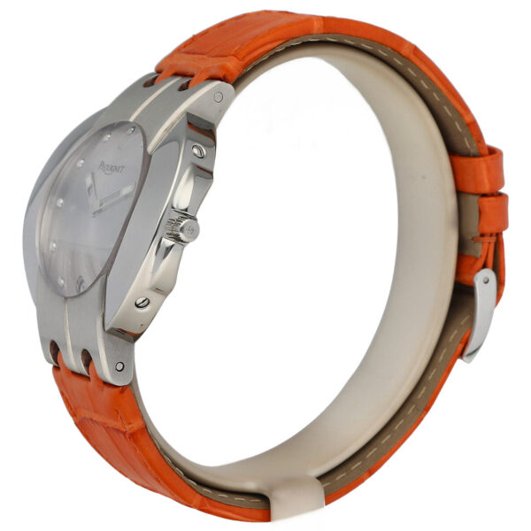 Pequignet 036 Round Silver Dial 38mm Orange Leather Swiss Quartz Mens Watch 115233571615 2