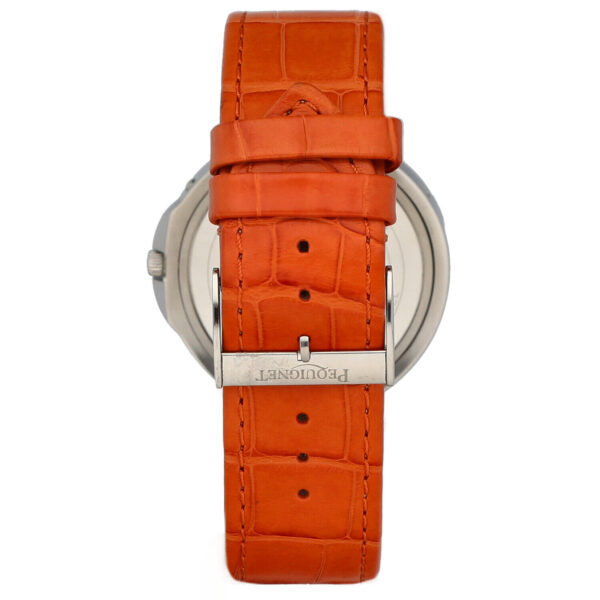 Pequignet 036 Round Silver Dial 38mm Orange Leather Swiss Quartz Mens Watch 115233571615 4