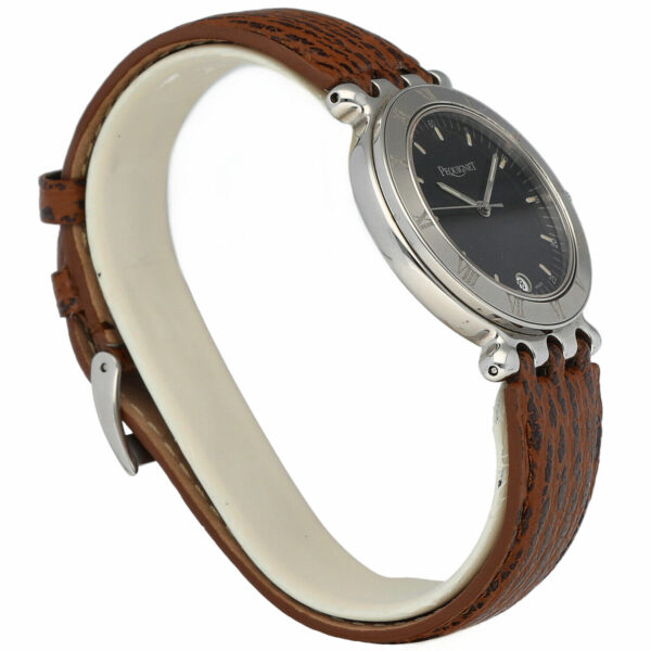 Pequignet 8816313 Round Black Dial 33mm Brown Leather Swiss Quartz Wrist Watch 115233541155 3