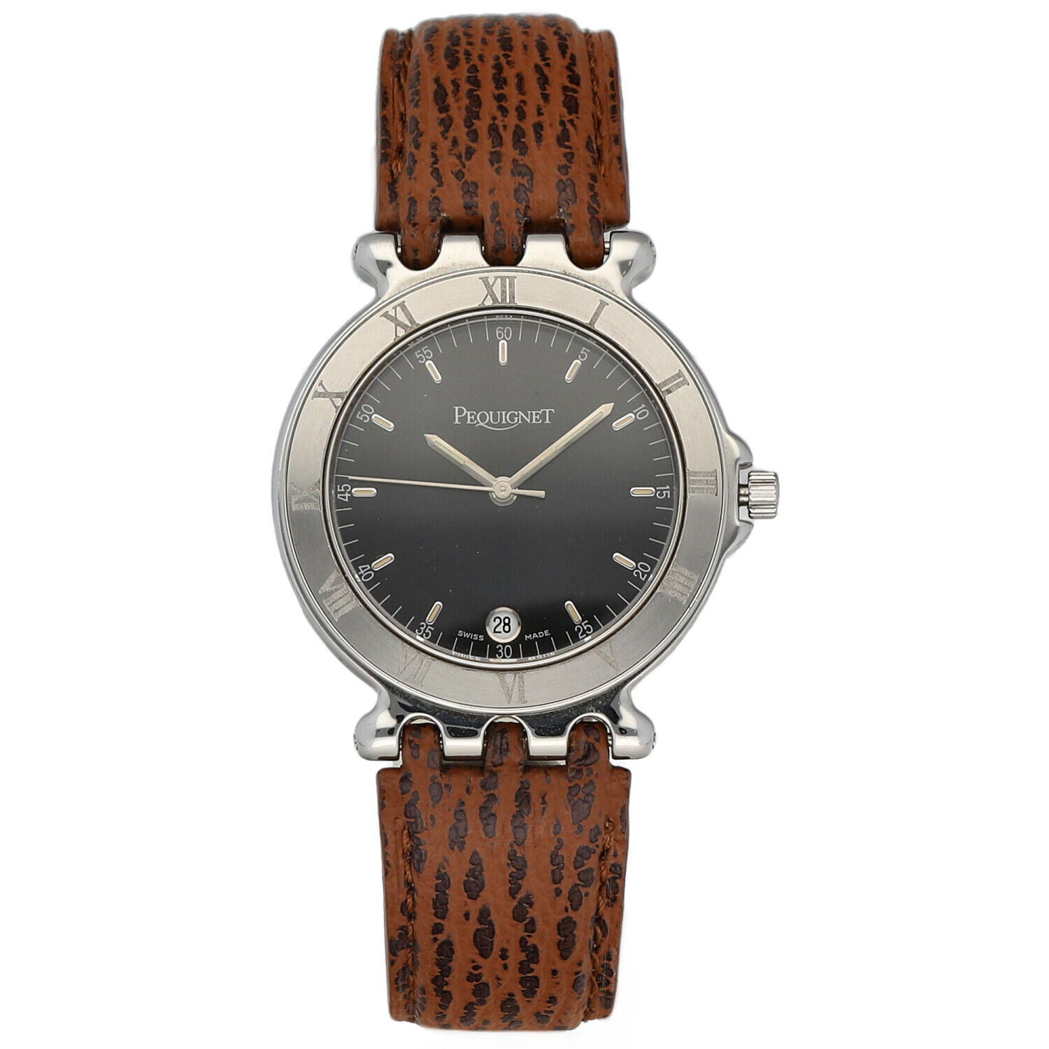 Pequignet-8816313-Round-Black-Dial-33mm-Brown-Leather-Swiss-Quartz-Wrist-Watch-115233541155