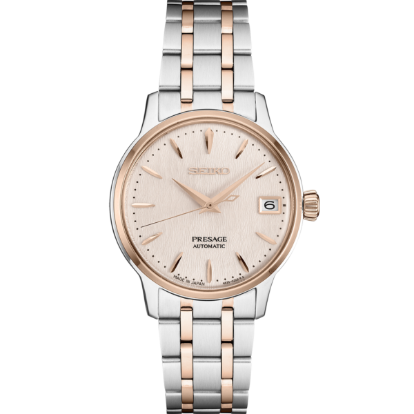 Seiko-Presage-SRPF54-34mm-Peach-Dial-Rose-Gold-Two-Tone-Automatic-Womens-Watch-133908587335