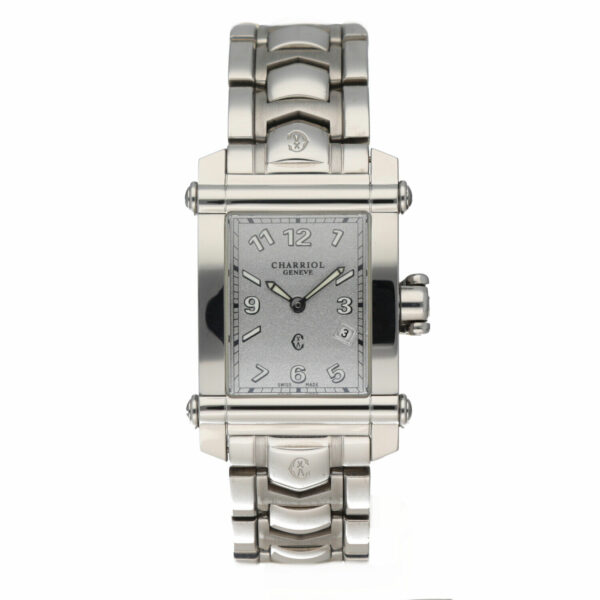 Charriol Colvmbvs CCSTRH Gray Dial Rectangle 25mm Steel Quartz Wrist Watch 115050228856