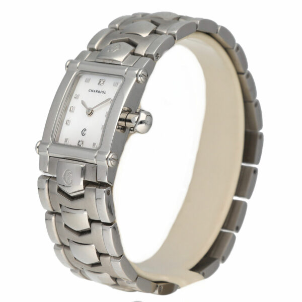 Charriol Colvmbvs INTR 6232 MOP Dial Rectangle 20mm Steel Quartz Wrist Watch 124957987856 2