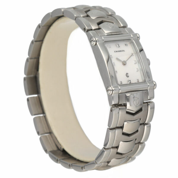Charriol Colvmbvs INTR 6232 MOP Dial Rectangle 20mm Steel Quartz Wrist Watch 124957987856 3