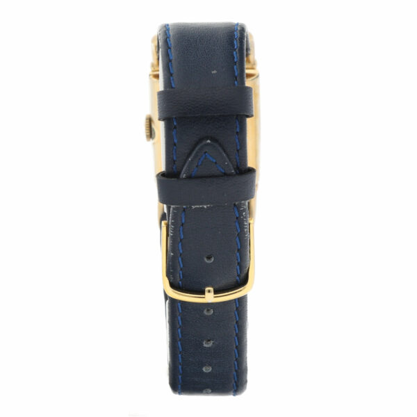 Hamilton 14k Gold Plated Rectangle Blue Arabic Dial Manual Wind Wrist Watch 124841839706 7