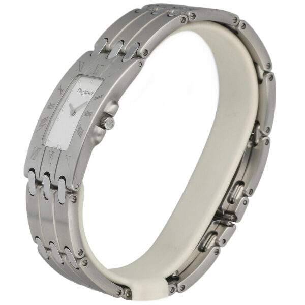 Pequignet 665 Rectangle Stainless Steel 21mm White Dial Swiss Quartz Wrist Watch 125133386786 2