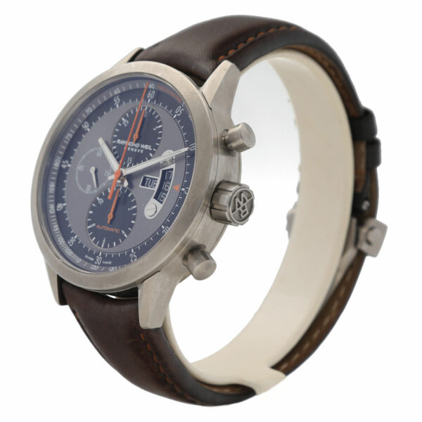 Raymond Weil 7745 Freelancer Chronograph Titanium Leather Automatic Wrist Watch 133850515406 2