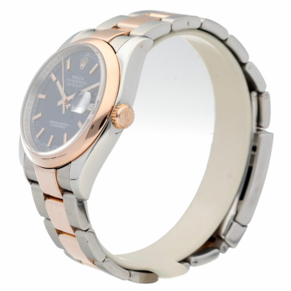 Rolex Datejust 116201 18k Rose Gold Steel Blue Dial Oyster Wrist Watch 2007 124879499576 2