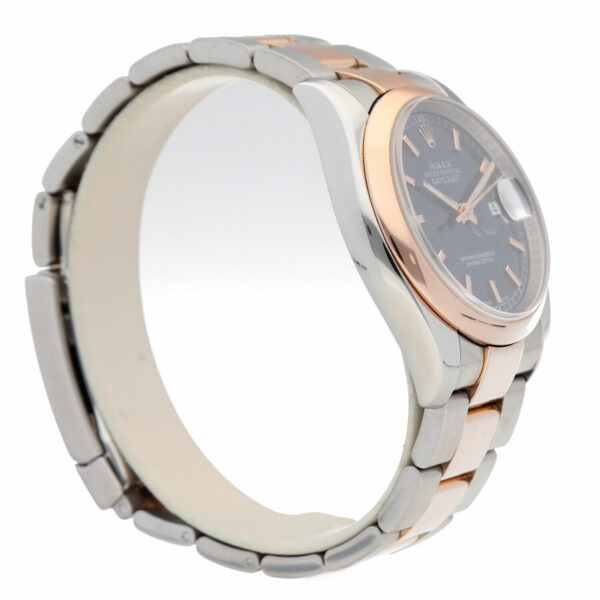 Rolex Datejust 116201 18k Rose Gold Steel Blue Dial Oyster Wrist Watch 2007 124879499576 3