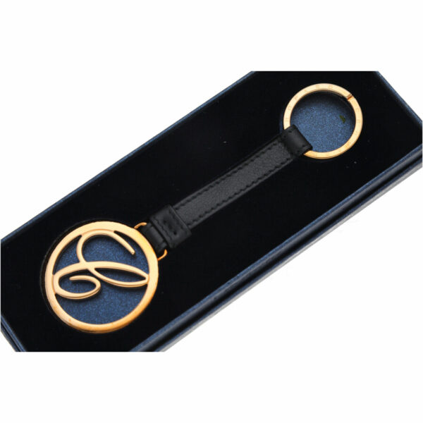 Chopard 95016 0052 Porte Cles Round Logo Rose Gold Charm Keychain Black Noir 124962684707 3