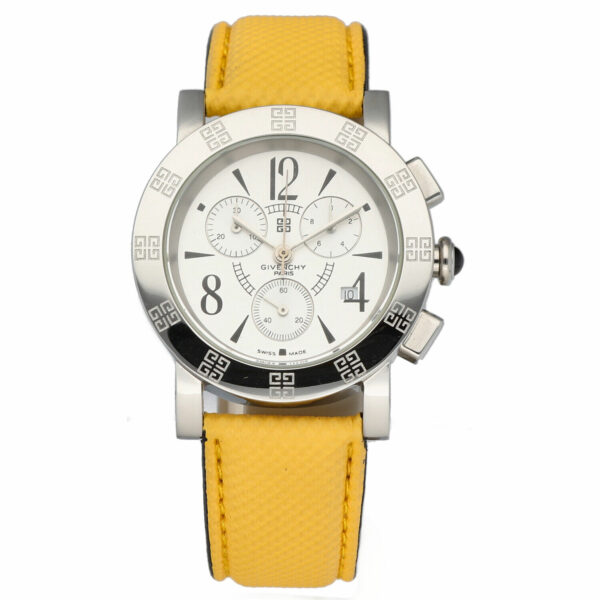 Givenchy SAQQHARA 97678884 Chrono 36 mm Steel Yellow Leather Quartz Wrist Watch 115153483557
