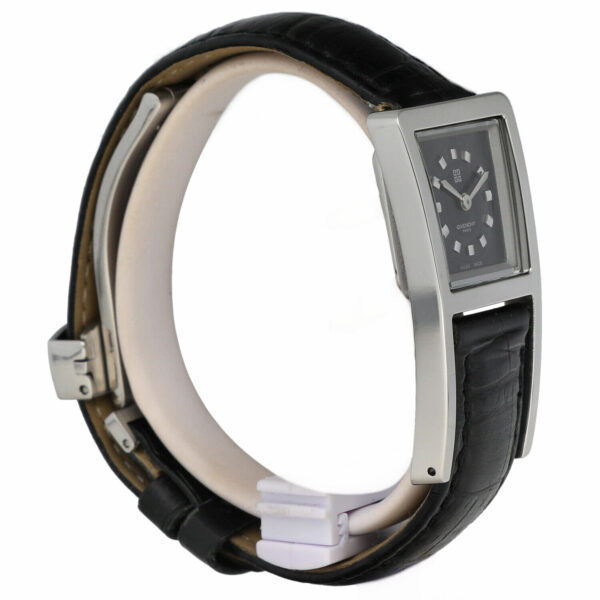 Givenchy SPOT S400051 Steel 21 mm Rectangle Black Leather Quartz Womens Watch 115153868937 3